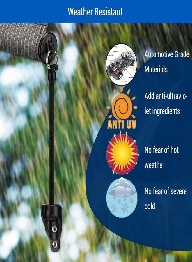 IVYSUN Replacement Shade Parts Ultra Long Bungee Tie Down Kit for Coolaroo Exterior Roller Sun Shade/Blinds,Outdoor/Indoor Roller Up Blinds and Canopy/Pergola Covers (Black,8inch) - Image 4